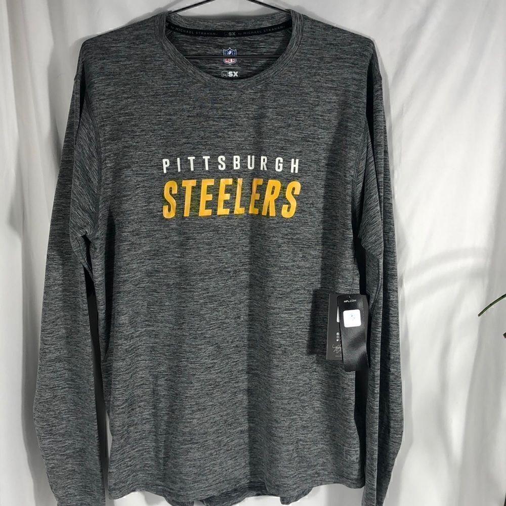 NFL MSX by Michael Strahan Heathered Gray Steelers Performance Long Sleeve Tee